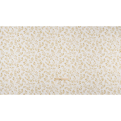 Printed Cotton Canvas - Ochre Leafy Stems - British Imported
