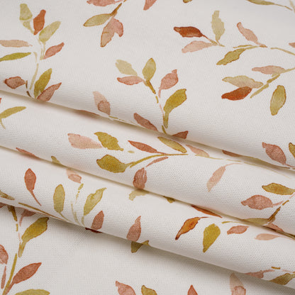 Printed Cotton Canvas - Sienna Leafy Stems - British Imported