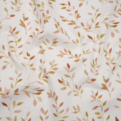 Printed Cotton Canvas - Sienna Leafy Stems - British Imported