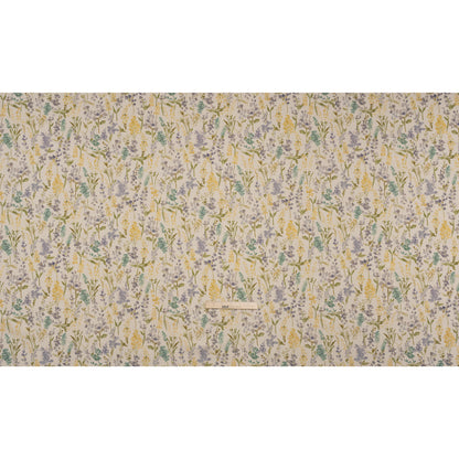 Printed Cotton and Linen Canvas - Heather Painterly Flowers - British Imported