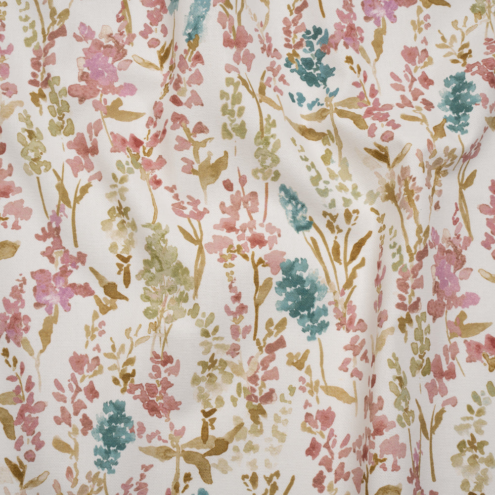 Printed Cotton Canvas - Peony Painterly Flowers - British Imported