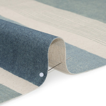 Printed Cotton and Linen Canvas - Azure Stripes - British Imported