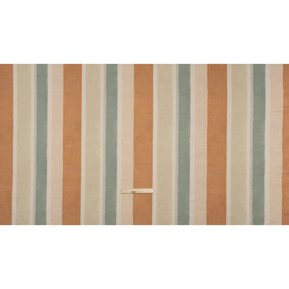 Printed Cotton and Linen Canvas - Copper Stripes - British Imported - Full