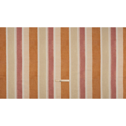 Printed Cotton and Linen Canvas - Ginger Stripes - British Imported