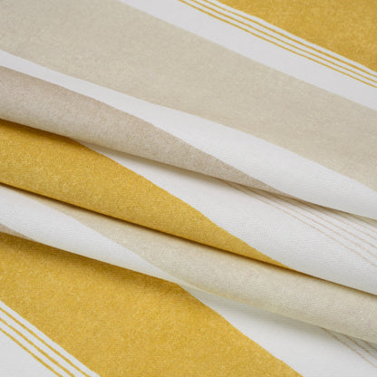 Printed Cotton and Linen Canvas - Maize Stripes - British Imported