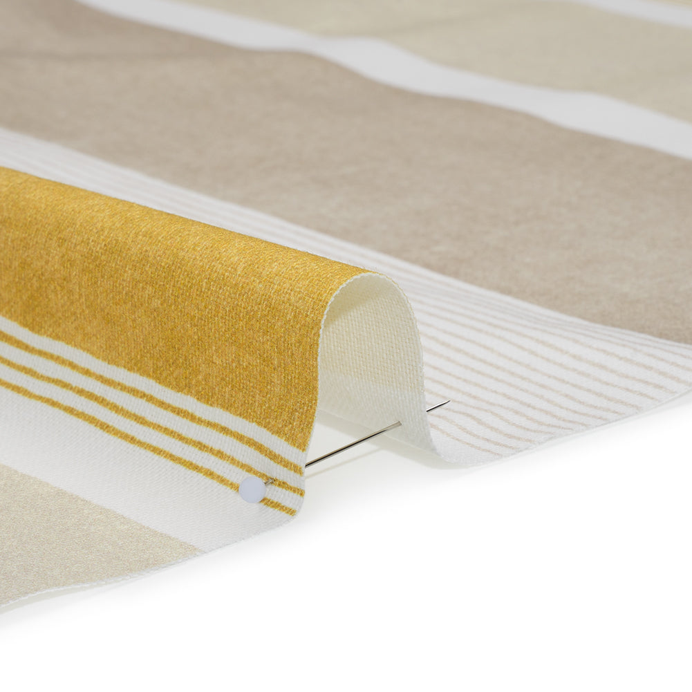 Printed Cotton and Linen Canvas - Maize Stripes - British Imported - Detail