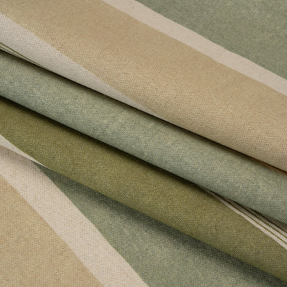Printed Cotton Canvas - Moss Stripes - British Imported