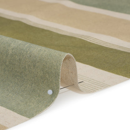 Printed Cotton Canvas - Moss Stripes - British Imported