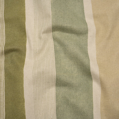 Printed Cotton Canvas - Moss Stripes - British Imported