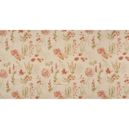 Printed Cotton Canvas - Berry Watercolor Blooms - British Imported