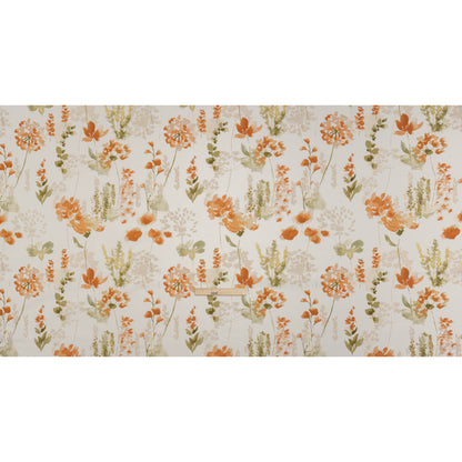 Printed Cotton Canvas - Ginger Watercolor Blooms - British Imported