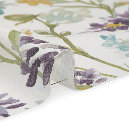 Lienzo de algodón estampado - Jardín de acuarela de brezo en flor - Importado de Gran Bretaña