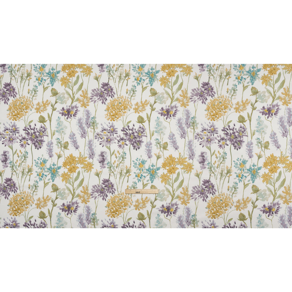 Lienzo de algodón estampado - Jardín de acuarela de brezo en flor - Importado de Gran Bretaña