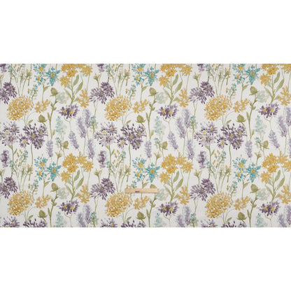 Lienzo de algodón estampado - Jardín de acuarela de brezo en flor - Importado de Gran Bretaña