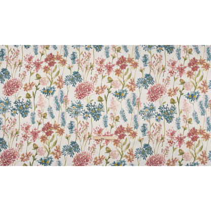 Printed Cotton Canvas - Peony Blooming Watercolor Garden - British Imported
