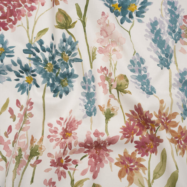 Printed Cotton Canvas - Peony Blooming Watercolor Garden - British Imported