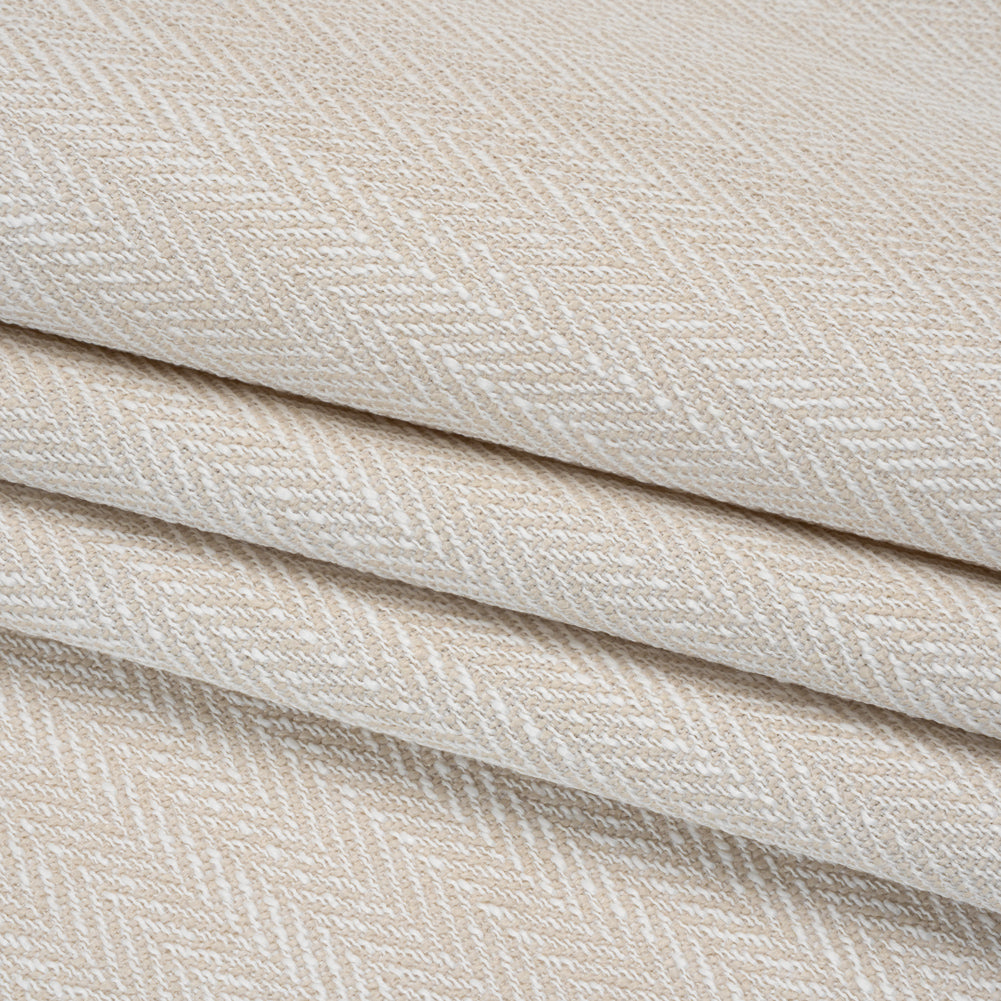 Recycled Polyester Home Decor Twill - Alabaster Herringbone - British Imported - Folded