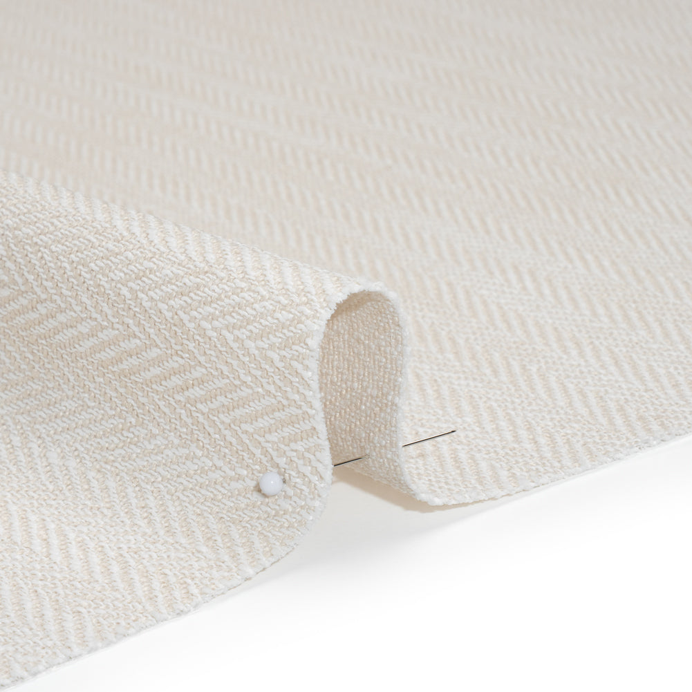 Recycled Polyester Home Decor Twill - Alabaster Herringbone - British Imported - Detail