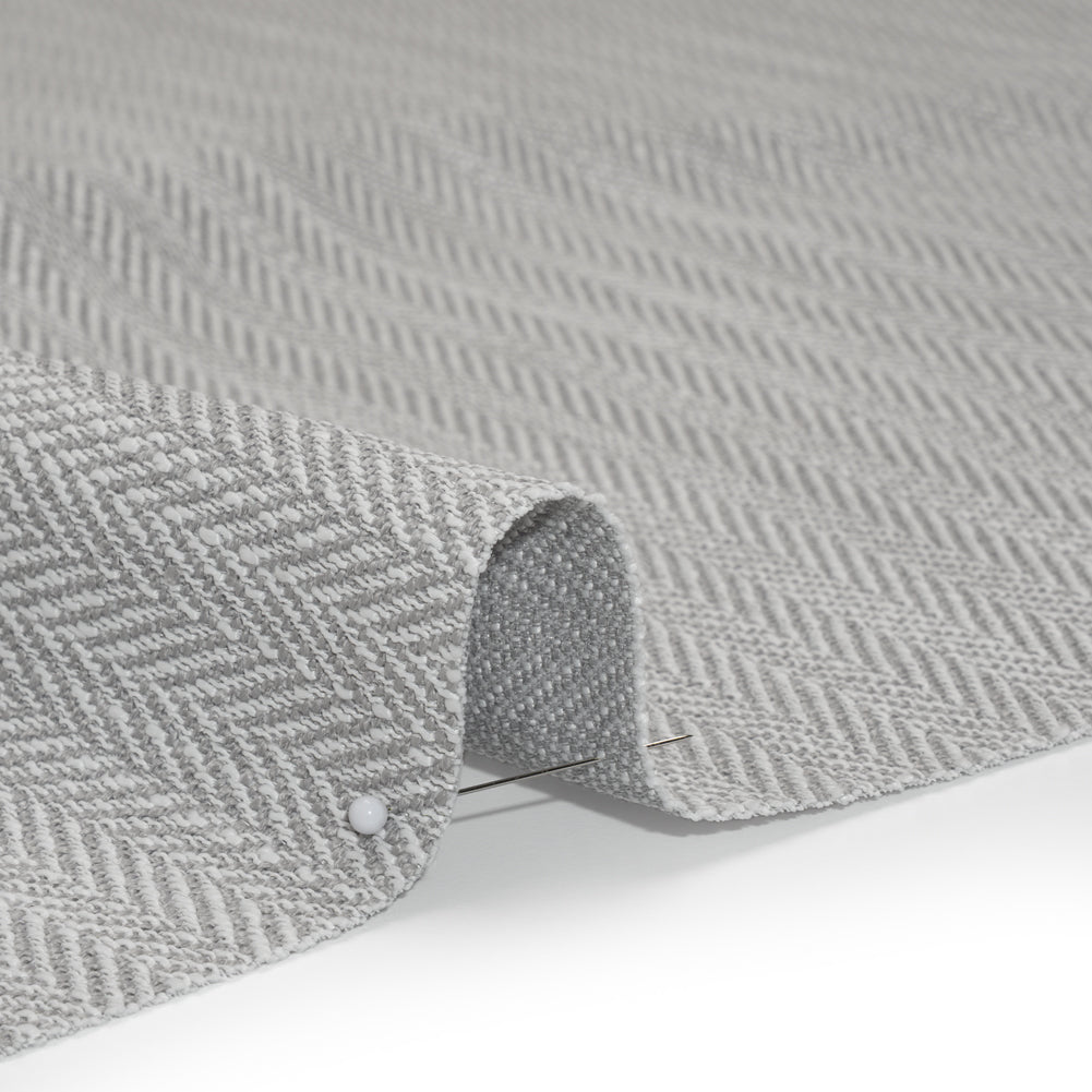Recycled Polyester Home Decor Twill - Ash Herringbone - British Imported - Detail