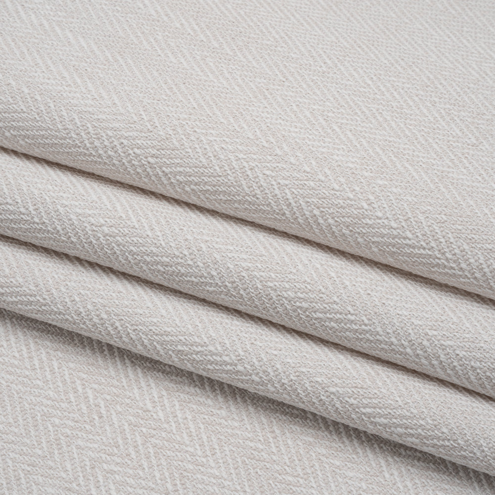 Recycled Polyester Home Decor Twill - Chalk Herringbone - British Imported