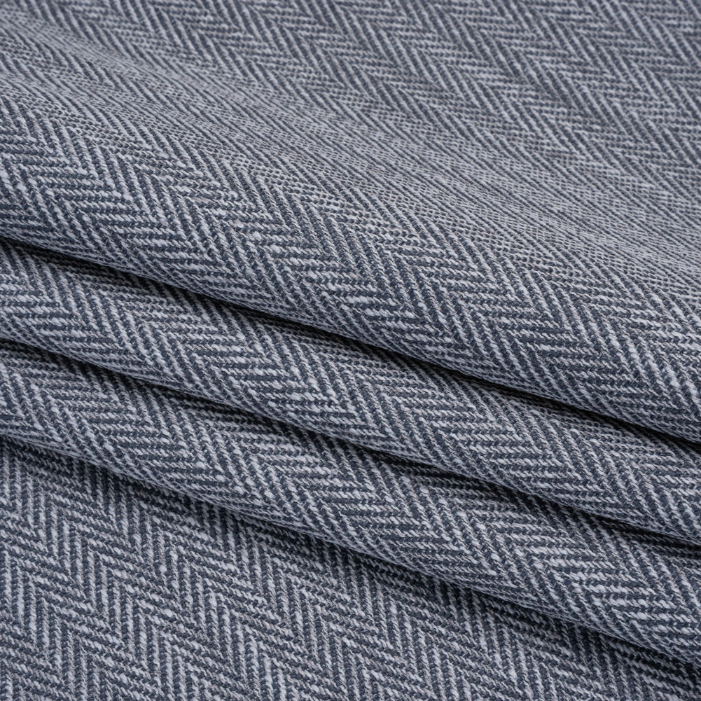 Recycled Polyester Home Decor Twill - Denim Herringbone - British Imported - Folded