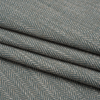 Recycled Polyester Home Decor Twill - Duckegg Herringbone - British Imported