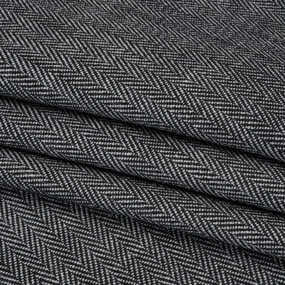 Recycled Polyester Home Decor Twill - Ebony Herringbone - British Imported