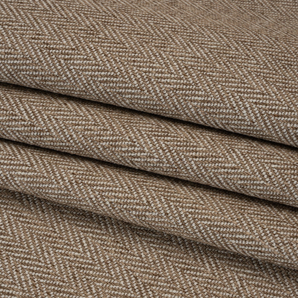 Recycled Polyester Home Decor Twill - Jute Herringbone - British Imported - Folded