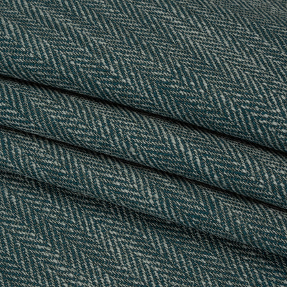 Recycled Polyester Home Decor Twill - Kingfisher Herringbone - British Imported