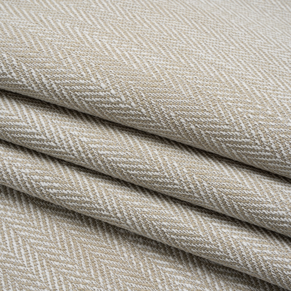 Recycled Polyester Home Decor Twill - Linen Herringbone - British Imported - Folded