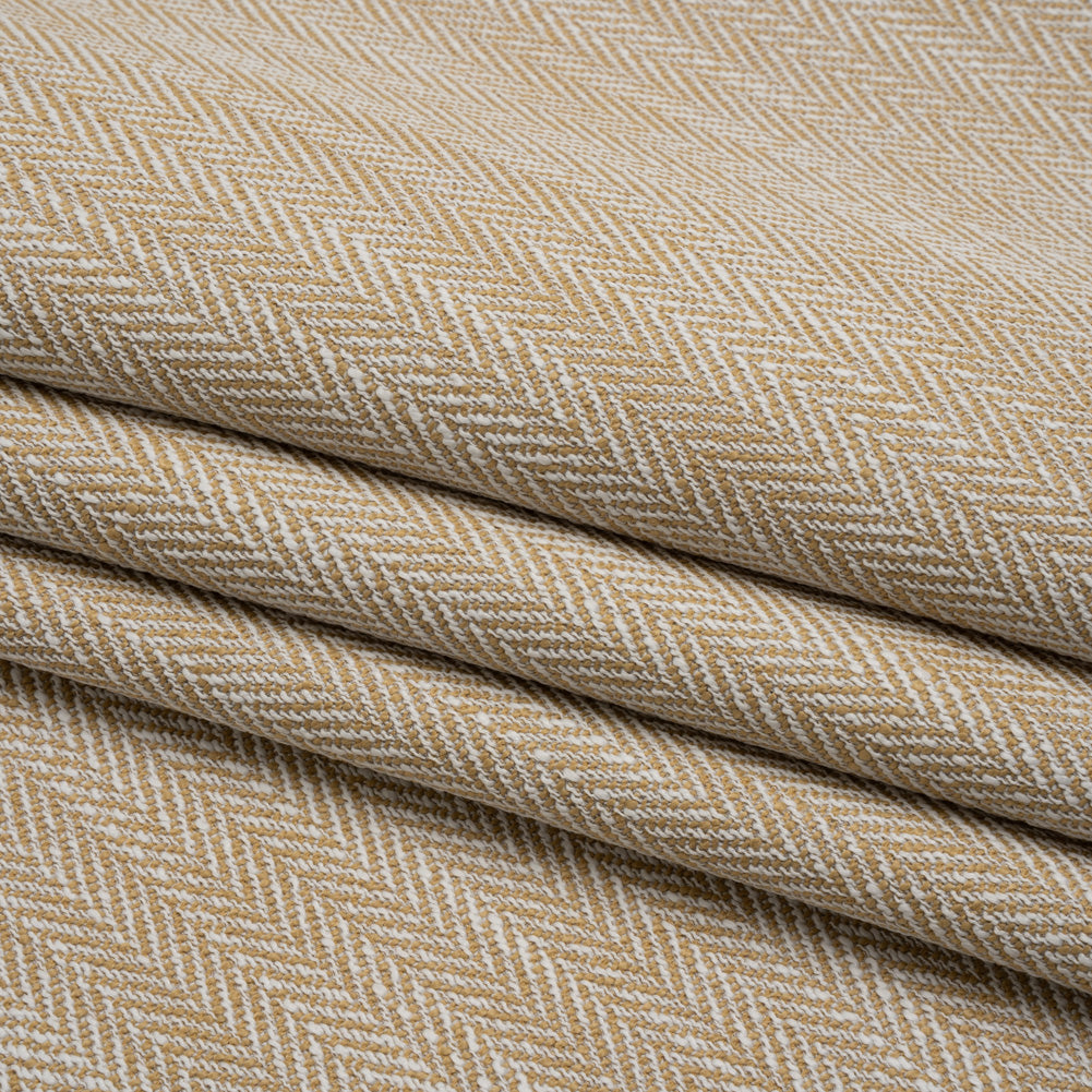 Recycled Polyester Home Decor Twill - Maize Herringbone - British Imported