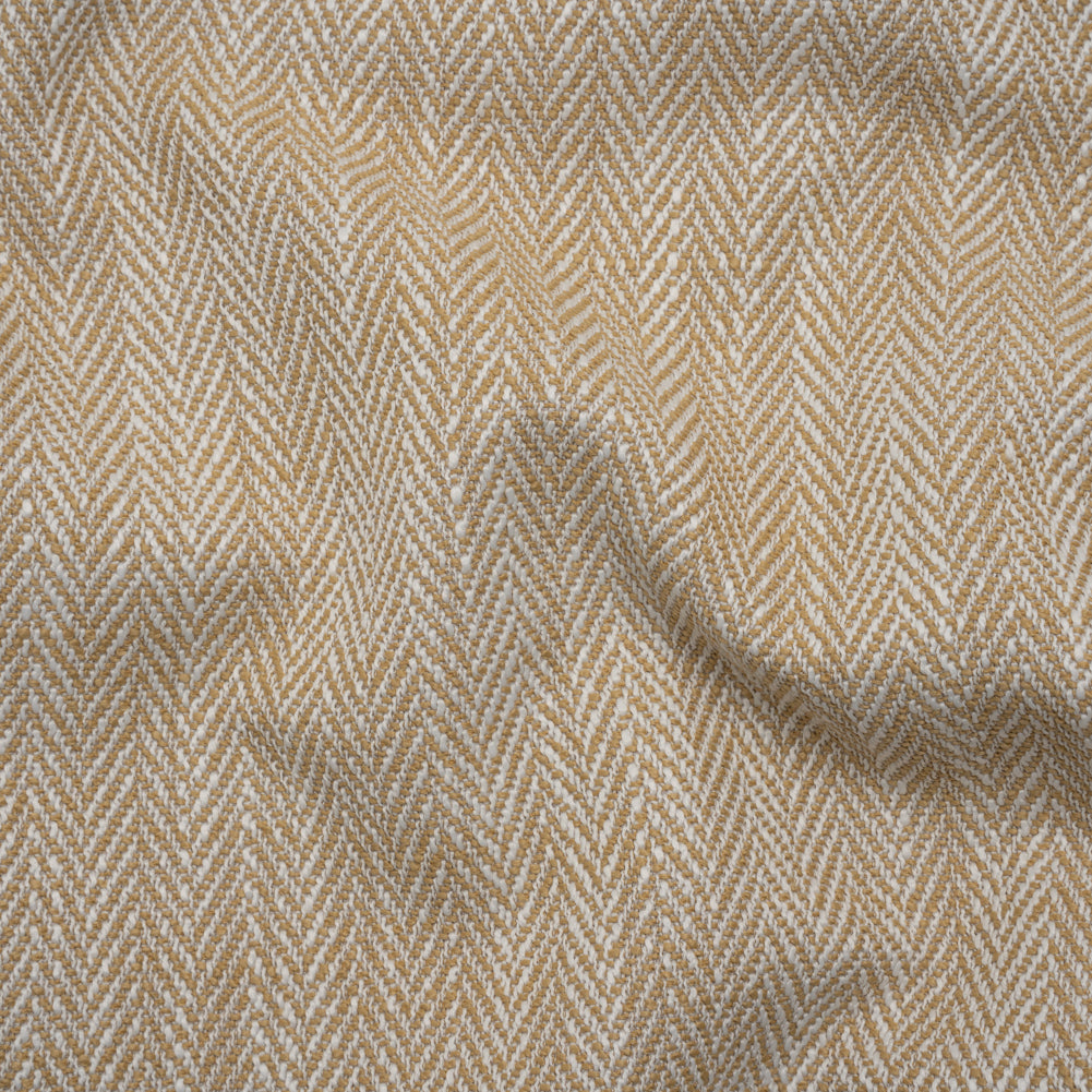 Recycled Polyester Home Decor Twill - Maize Herringbone - British Imported