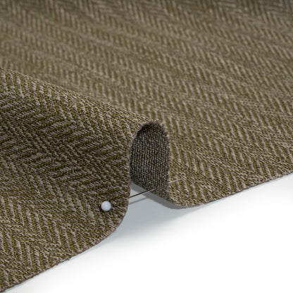 Recycled Polyester Home Decor Twill - Moss Herringbone - British Imported