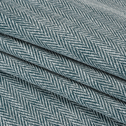 Recycled Polyester Home Decor Twill - Navy Herringbone - British Imported