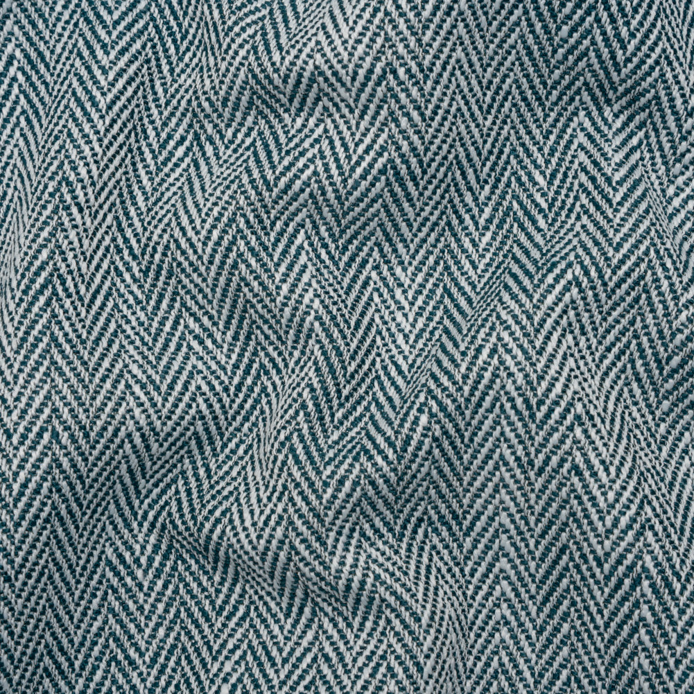 Recycled Polyester Home Decor Twill - Navy Herringbone - British Imported