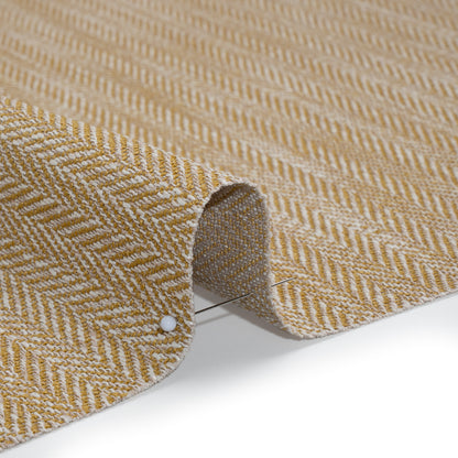 Recycled Polyester Home Decor Twill - Ochre Herringbone - British Imported
