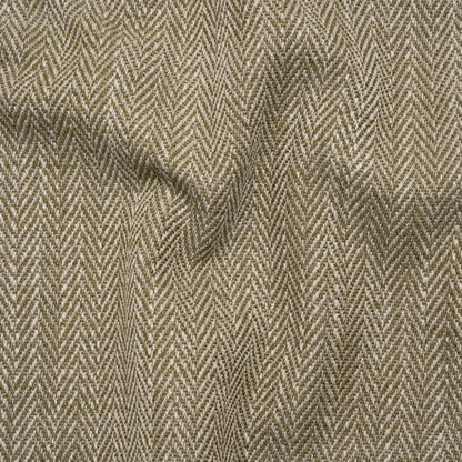 Recycled Polyester Home Decor Twill - Olive Herringbone - British Imported