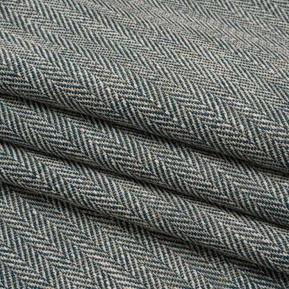 Recycled Polyester Home Decor Twill - Peacock Herringbone - British Imported