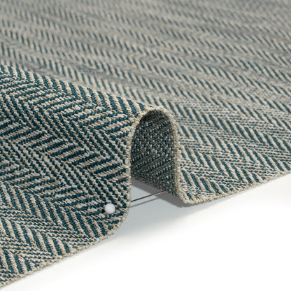 Recycled Polyester Home Decor Twill - Peacock Herringbone - British Imported