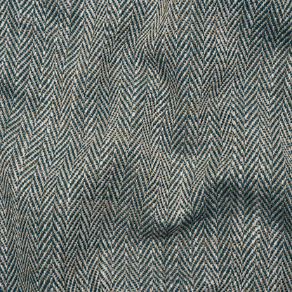 Recycled Polyester Home Decor Twill - Peacock Herringbone - British Imported