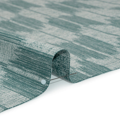 Cotton Blend Home Decor Jacquard - Kingfisher Ikat Checks - British Imported