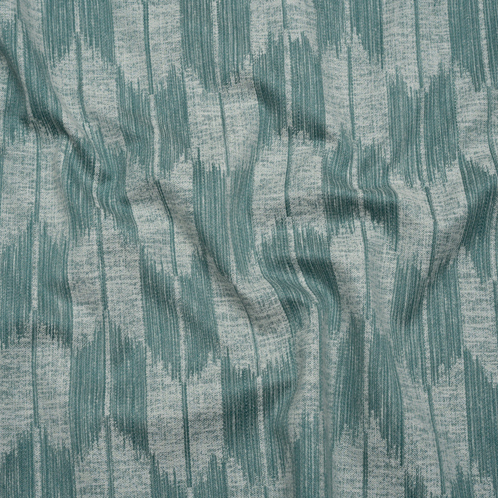 Cotton Blend Home Decor Jacquard - Kingfisher Ikat Checks - British Imported