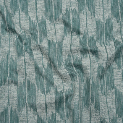 Cotton Blend Home Decor Jacquard - Kingfisher Ikat Checks - British Imported