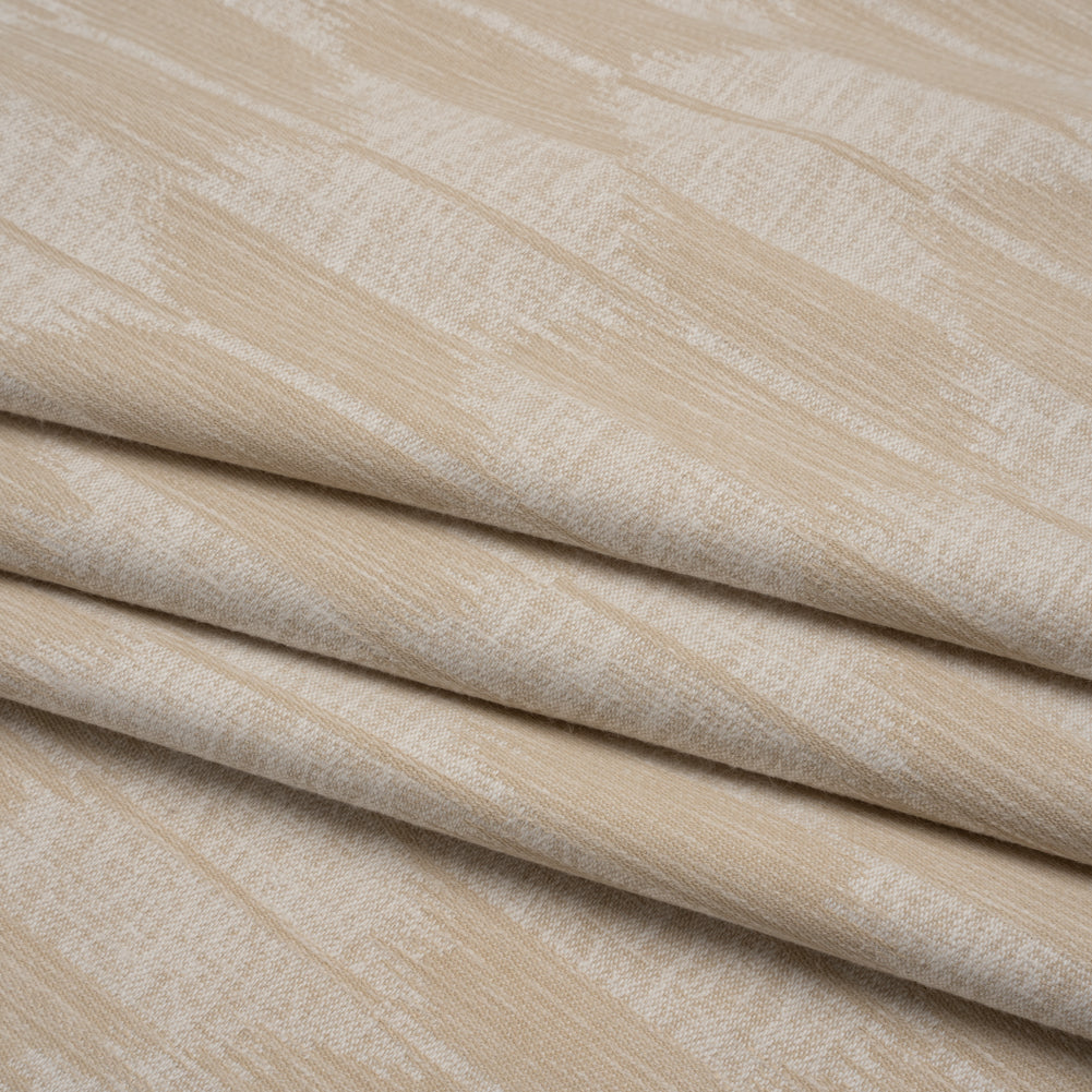 Cotton Blend Home Decor Jacquard - Natural Ikat Checks - British Imported - Folded