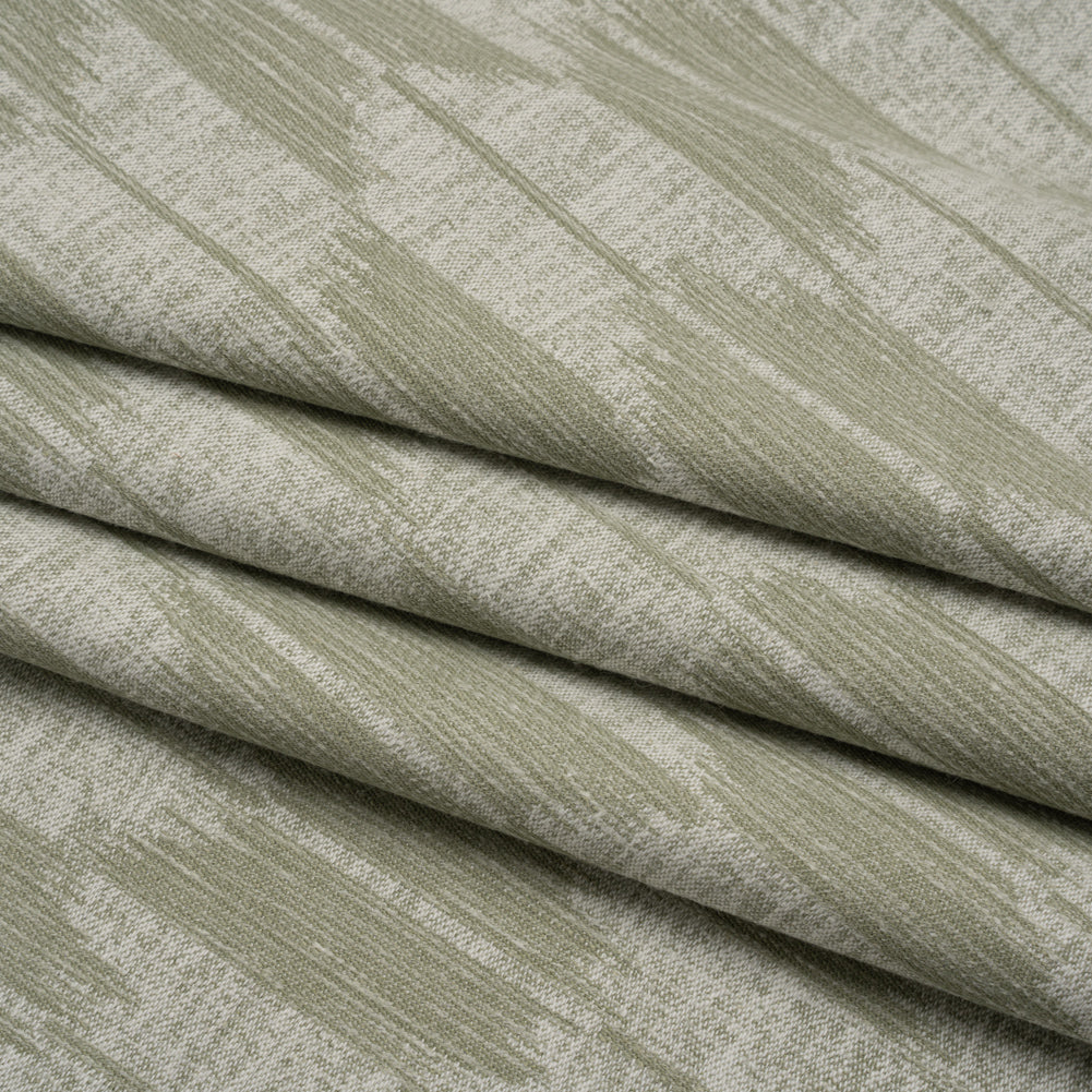 Cotton Blend Home Decor Jacquard - Sage Ikat Checks - British Imported - Folded