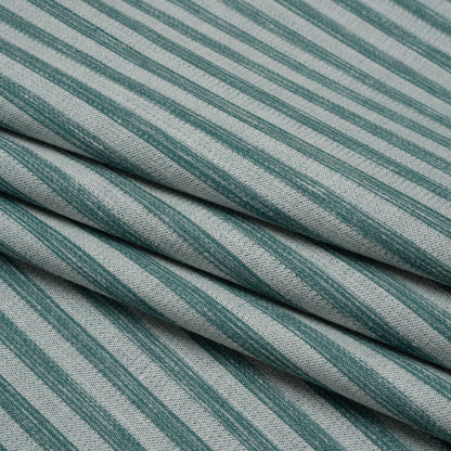 Cotton Blend Home Decor Jacquard - Kingfisher Stripes - British Imported