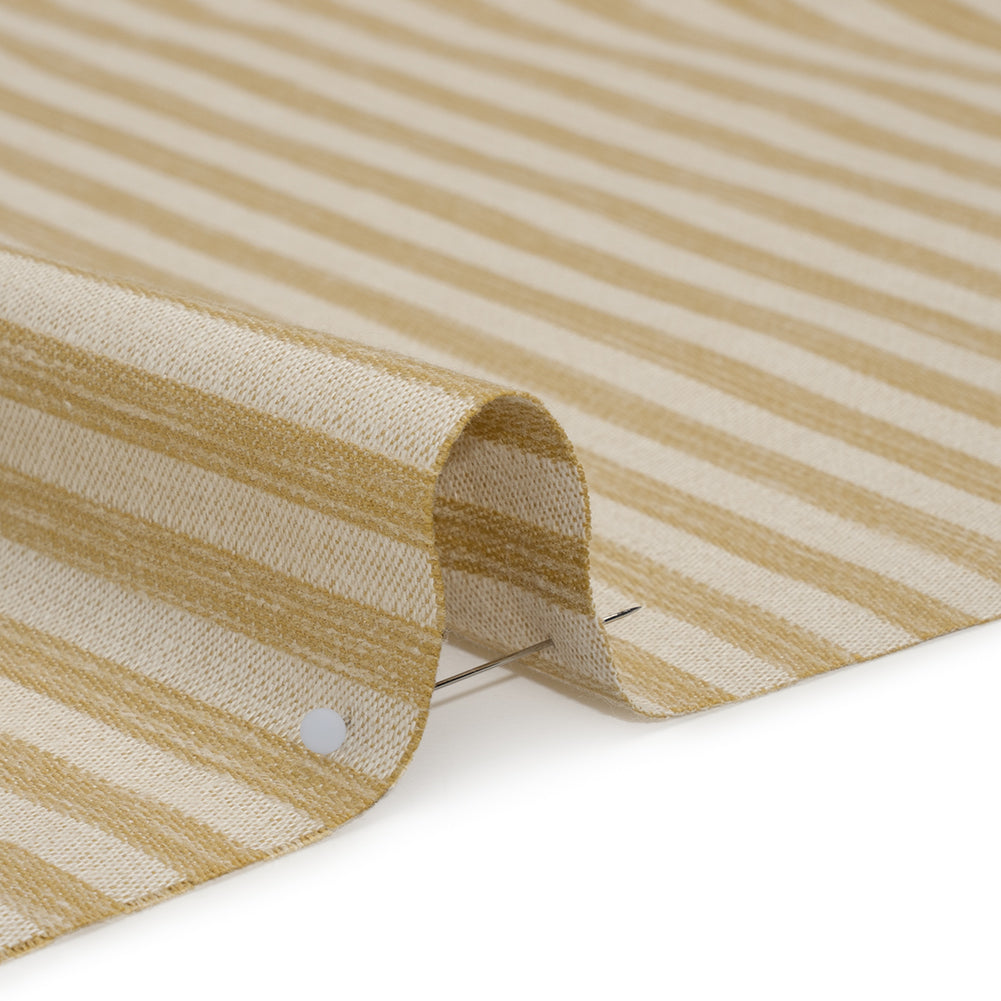 Cotton Blend Home Decor Jacquard - Maize Stripes - British Imported - Detail