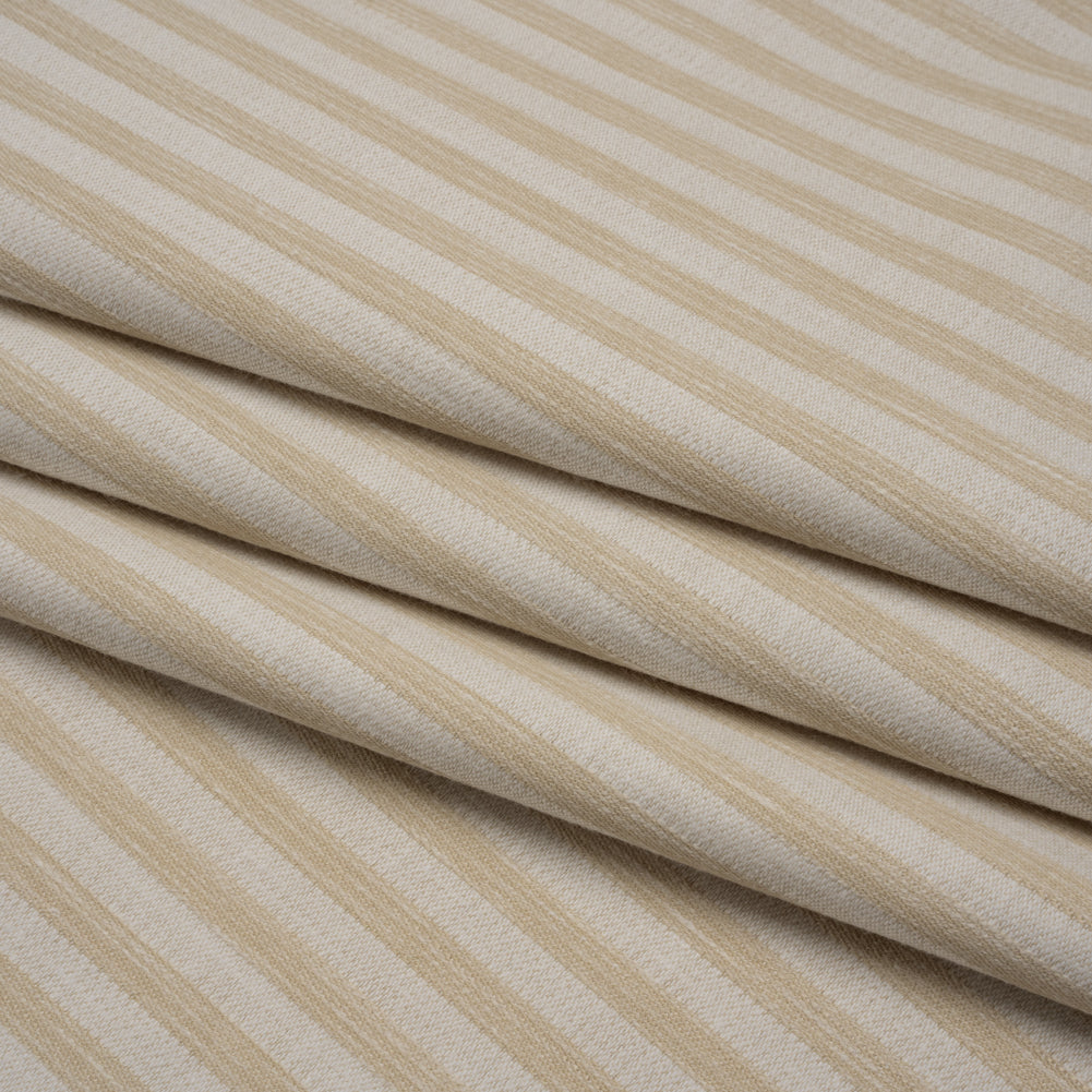 Cotton Blend Home Decor Jacquard - Natural Stripes - British Imported - Folded