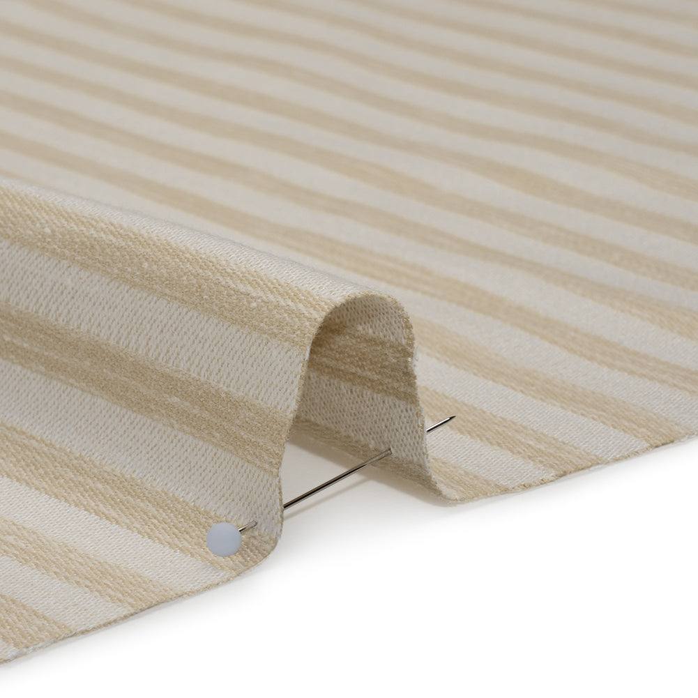 Cotton Blend Home Decor Jacquard - Natural Stripes - British Imported - Detail
