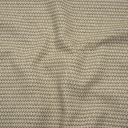 Recycled Polyester and Cotton Jacquard - Moss Little Checked Stripes - British Imported